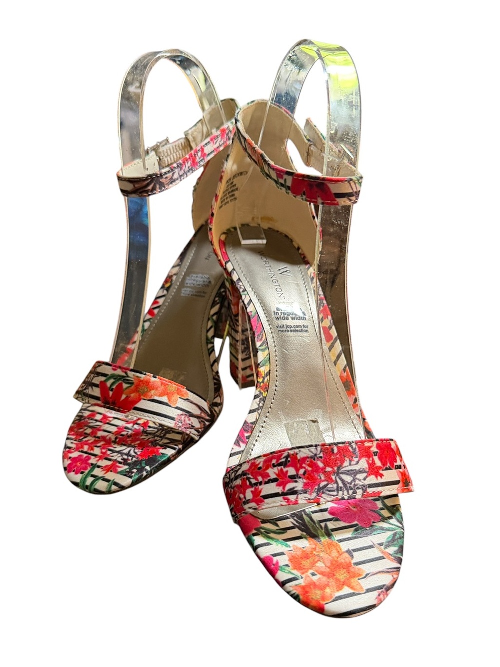 Worthington Floral Ankle-Strap Sandals - Multicolor Size 7.5